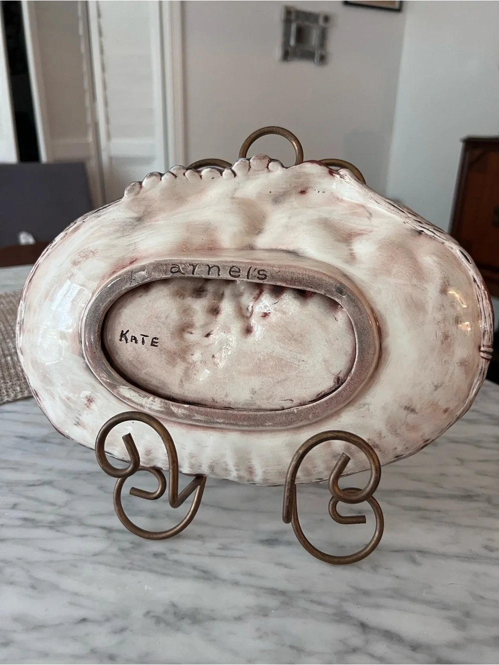 Vintage Arnel’s Decorative Grape Basket Pottery Serving Platter